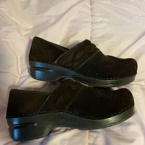Lands' End Women's Dark Suede Clogs